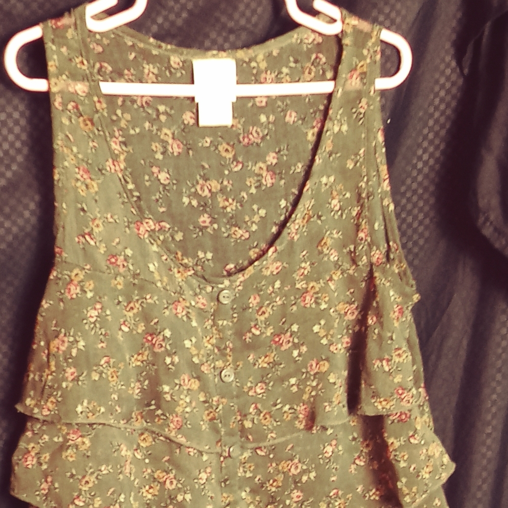 Girls Size XS Floral Tank Top Cover